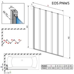 Шторка на ванну Radaway Eos PNW5 205501-101