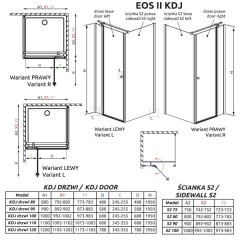 Дверь для душевого уголка Radaway Eos II KDJ 100 3799422-01R