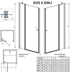 Душевая дверь Radaway Eos II DWJ 100 3799442-01R