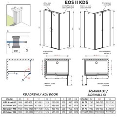 Дверь для душевого уголка Radaway Eos II KDS 120 3799484-01L