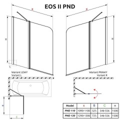 Шторка на ванну Radaway Eos II PND 110 206211-01L