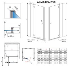 Душевая дверь Radaway Almatea DWJ 80 30802-01-01N