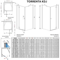 Душевой угол Radaway Torrenta KDJ 100x80 32242-01-01NL