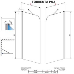 Шторка на ванну Radaway Torrenta PNJ 80 201101-101NR
