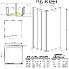 Боковая стенка Radaway Treviso S 75 32433-01-08N