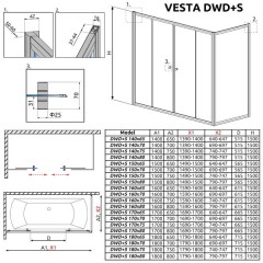 Боковая стенка Radaway Vesta S 75 204075-06