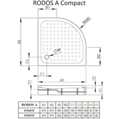 Поддон акриловый Radaway Rodos A 80 Compact 4P88155-03