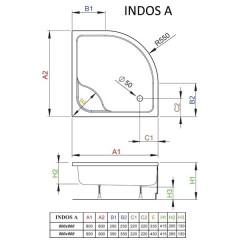 Поддон акриловый Radaway Indos A 90 SIA9090-01