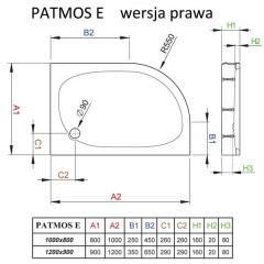 Поддон акриловый Radaway Patmos E 100x80 4P81155-03R