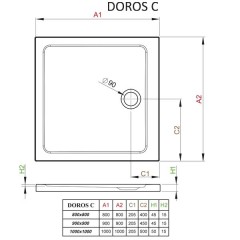 Поддон акриловый Radaway Doros C 80 SDRC8080-01