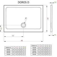 Поддон акриловый Radaway Doros D 120x80 SDRD1280-01