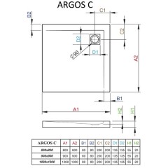 Поддон акриловый Radaway Argos C 90 4AC99-01