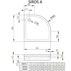 Поддон акриловый Radaway Siros A 90 SBA9917-1