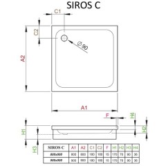 Поддон акриловый Radaway Siros C 80 SBC8817-1