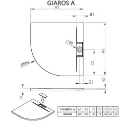 Поддон из литьевого мрамора Radaway Giaros A 90 MKGA9090-03