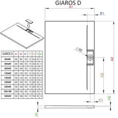 Поддон из литьевого мрамора Radaway Giaros D 100x90 MKGD1090-03