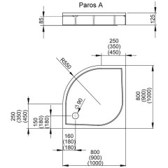 Поддон из литьевого мрамора Radaway Paros A 90 MBA9090-03-1
