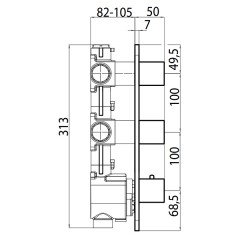 Скрытая часть термостата Bossini Outlets HighFlow Z030201000