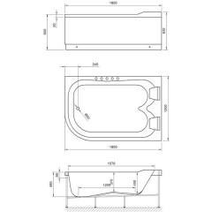 Ванна акриловая Royal Bath Norway RB331100K 180x120 R