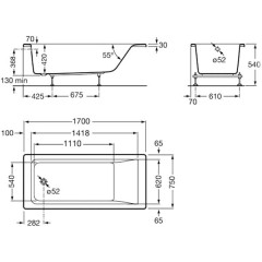 Ванна акриловая Roca Easy 170x75 ZRU9302899