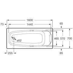 Ванна акриловая Roca Sureste 160x70 ZRU9302787