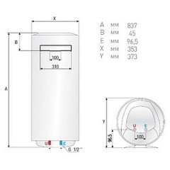 Водонагреватель накопительный Ariston ABS PRO ECO INOX PW 50 V SLIM