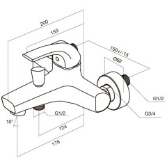Смеситель для ванны Am.Pm Sense F7510000