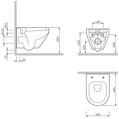 Унитаз подвесной Am.Pm Spirit FlashClean C701700WH безободковый (без сиденья)