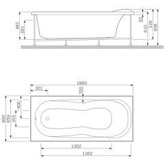 Каркас для ванны Am.Pm Bliss L W53A-180-080W-R