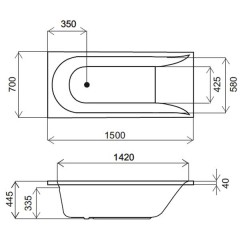 Каркас для ванны Am.Pm Spirit W72A-150-070W-R2