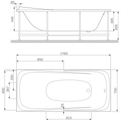 Панель фронтальная для ванны Am.Pm Sensation W30A-170-000W-PWSG