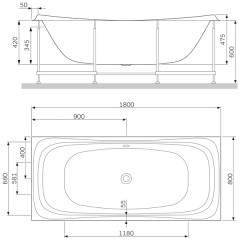 Панель боковая для ванны Am.Pm Sensation W30A-000-080W-PWTF