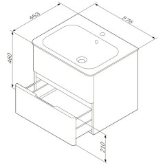 Тумба с раковиной Am.Pm Bliss D 60 белый