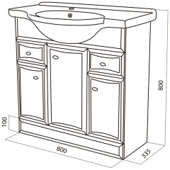 Тумба с раковиной Am.Pm Bourgeois 85 M6-FSX0853-WC085