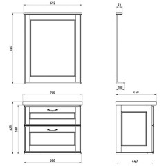 Зеркало ASB-Woodline Прато 70 орех массив ясеня