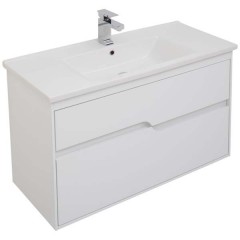 Тумба с раковиной Aquanet Модена 100 белый 00198489 + 00182321