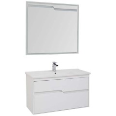 Тумба с раковиной Aquanet Модена 100 белый 00198489 + 00182321