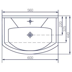 Комплект мебели Aquanet Грейс 60 дуб сонома (1 ящик, 2 дверцы) 00198802