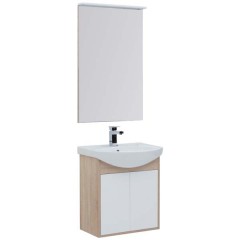 Тумба с раковиной Aquanet Грейс 60 дуб сонома (2 дверцы) 00198371 + 00182641
