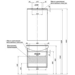 Тумба с раковиной Aquanet Грейс 65 дуб кантенбери (1 ящик) 00198376 + 00182642