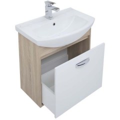 Тумба с раковиной Aquanet Грейс 65 дуб сонома (1 ящик) 00198375 + 00182642