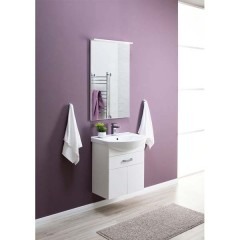Тумба с раковиной Aquanet Ирис 60 белый (1 ящик, 2 дверцы) 00198381 + 00182641