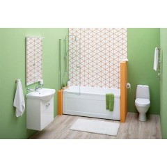 Тумба с раковиной Aquanet Ирис 60 белый (1 ящик, 2 дверцы) 00198381 + 00182641