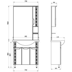 Комплект мебели ASB-Mebel Алекса 80 белый/серебро