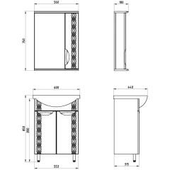 Тумба с раковиной ASB-Mebel Алекса 60 белый/золото
