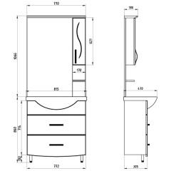 Тумба с раковиной ASB-Mebel Грета напольная 80/2