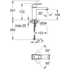 Смеситель для раковины Grohe Eurocube 23446000