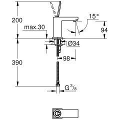 Смеситель для раковины Grohe Eurocube Joy 23656000