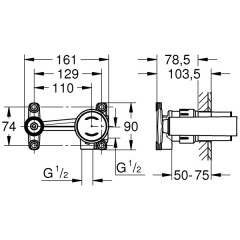 Скрытая часть смесителя Grohe Eurodisc Joy 23429000