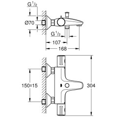 Смеситель для ванны Grohe Grohtherm 800 34567000 с термостатом